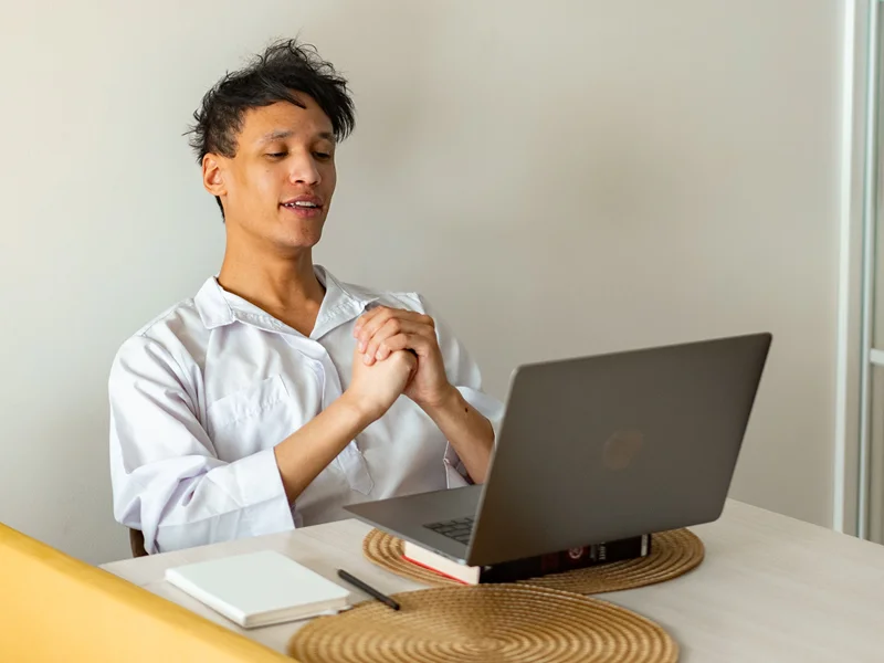 Person on a video conference